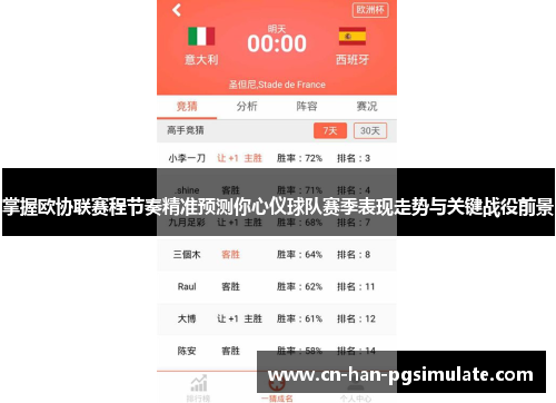 掌握欧协联赛程节奏精准预测你心仪球队赛季表现走势与关键战役前景